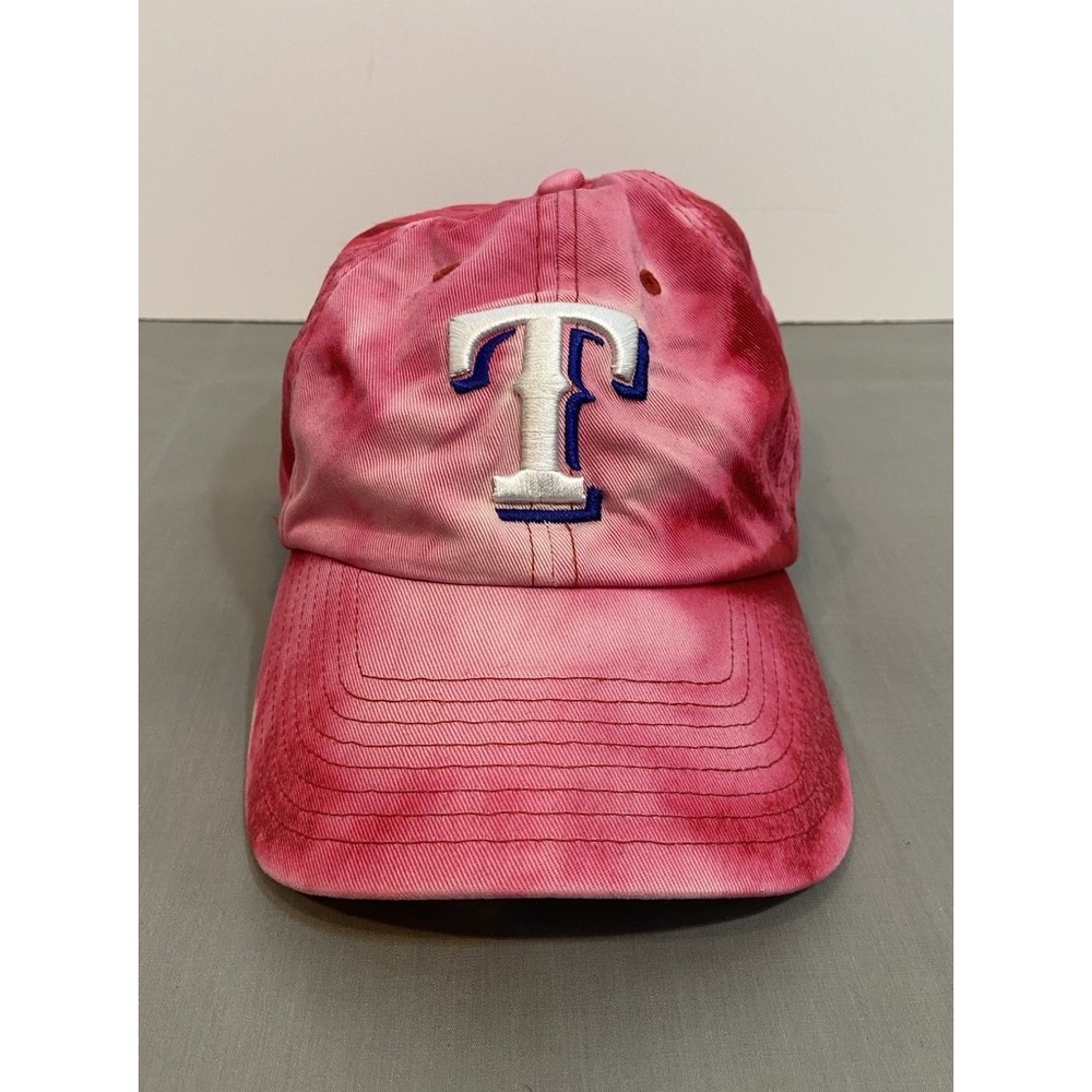 '47 Brand Texas Rangers Hat Women Small Pink Tie Dye Franchise Relaxed Fit Cap